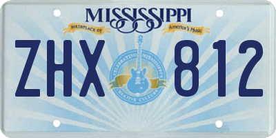 MS license plate ZHX812