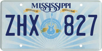 MS license plate ZHX827