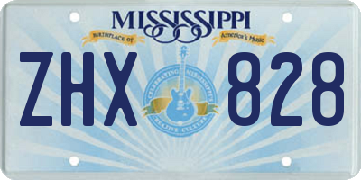 MS license plate ZHX828