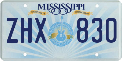 MS license plate ZHX830