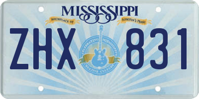 MS license plate ZHX831