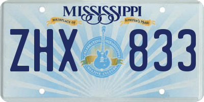 MS license plate ZHX833