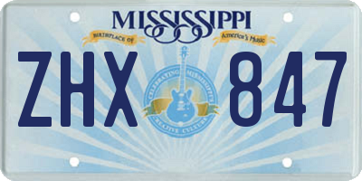 MS license plate ZHX847