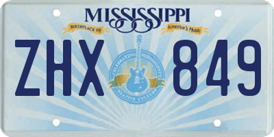 MS license plate ZHX849