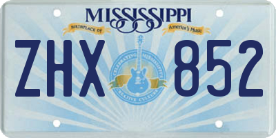 MS license plate ZHX852