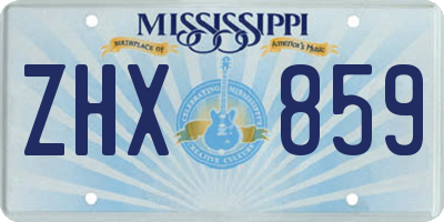 MS license plate ZHX859