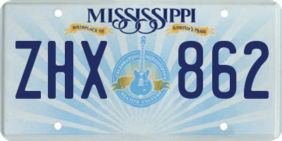 MS license plate ZHX862