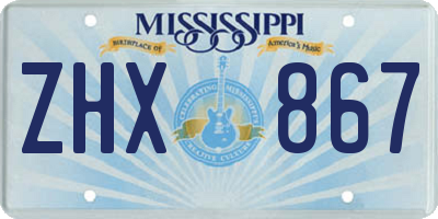 MS license plate ZHX867