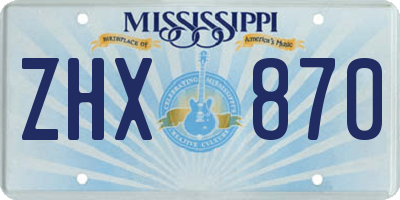 MS license plate ZHX870