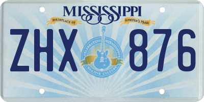 MS license plate ZHX876