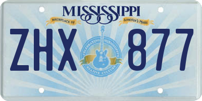 MS license plate ZHX877