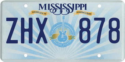 MS license plate ZHX878