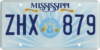 MS license plate ZHX879