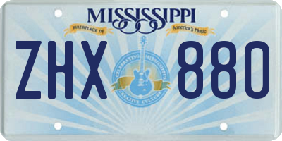 MS license plate ZHX880