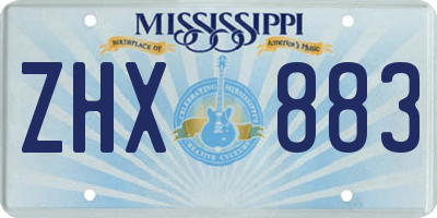 MS license plate ZHX883