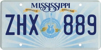 MS license plate ZHX889