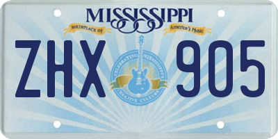 MS license plate ZHX905