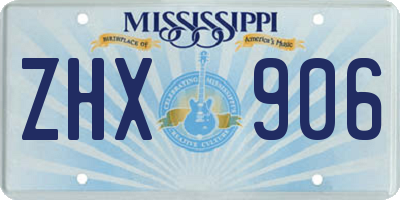 MS license plate ZHX906