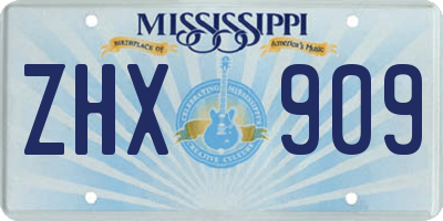 MS license plate ZHX909