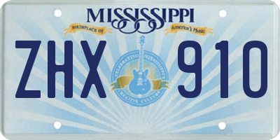 MS license plate ZHX910