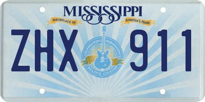 MS license plate ZHX911