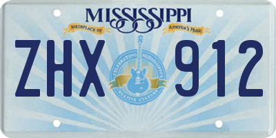 MS license plate ZHX912