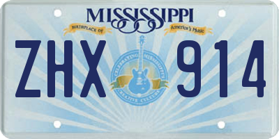 MS license plate ZHX914
