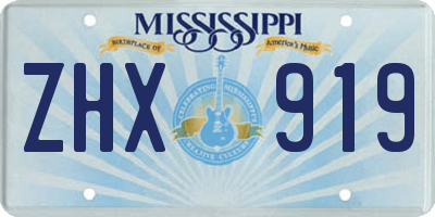 MS license plate ZHX919