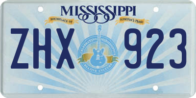 MS license plate ZHX923