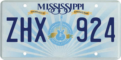 MS license plate ZHX924