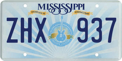MS license plate ZHX937