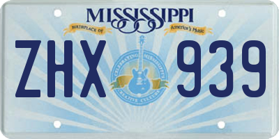 MS license plate ZHX939