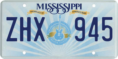 MS license plate ZHX945