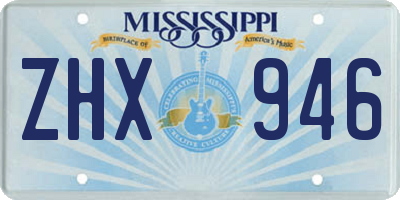 MS license plate ZHX946