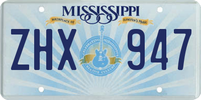 MS license plate ZHX947