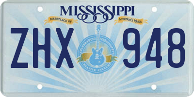 MS license plate ZHX948