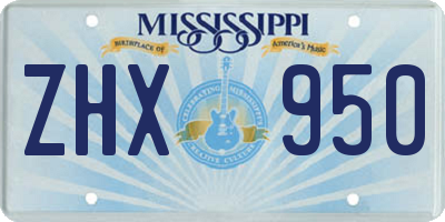 MS license plate ZHX950