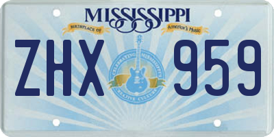 MS license plate ZHX959