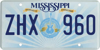 MS license plate ZHX960