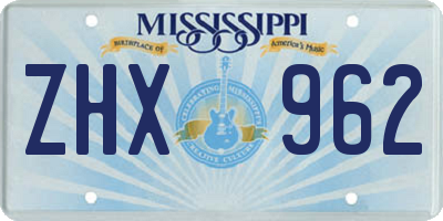 MS license plate ZHX962