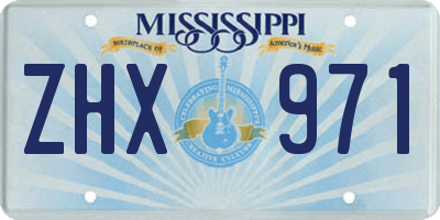MS license plate ZHX971