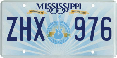 MS license plate ZHX976