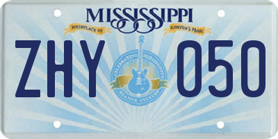 MS license plate ZHY050