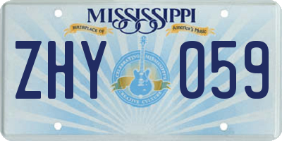 MS license plate ZHY059