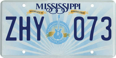 MS license plate ZHY073