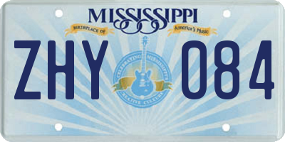 MS license plate ZHY084