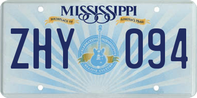 MS license plate ZHY094