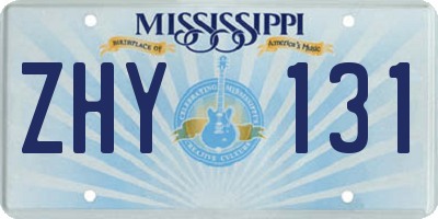 MS license plate ZHY131