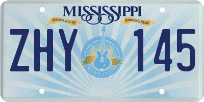 MS license plate ZHY145