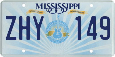MS license plate ZHY149